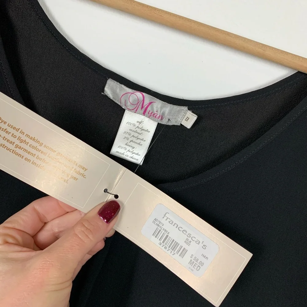 Francesca's Black Gold Sequin Drop Waist Dress - Picture 6 of 8